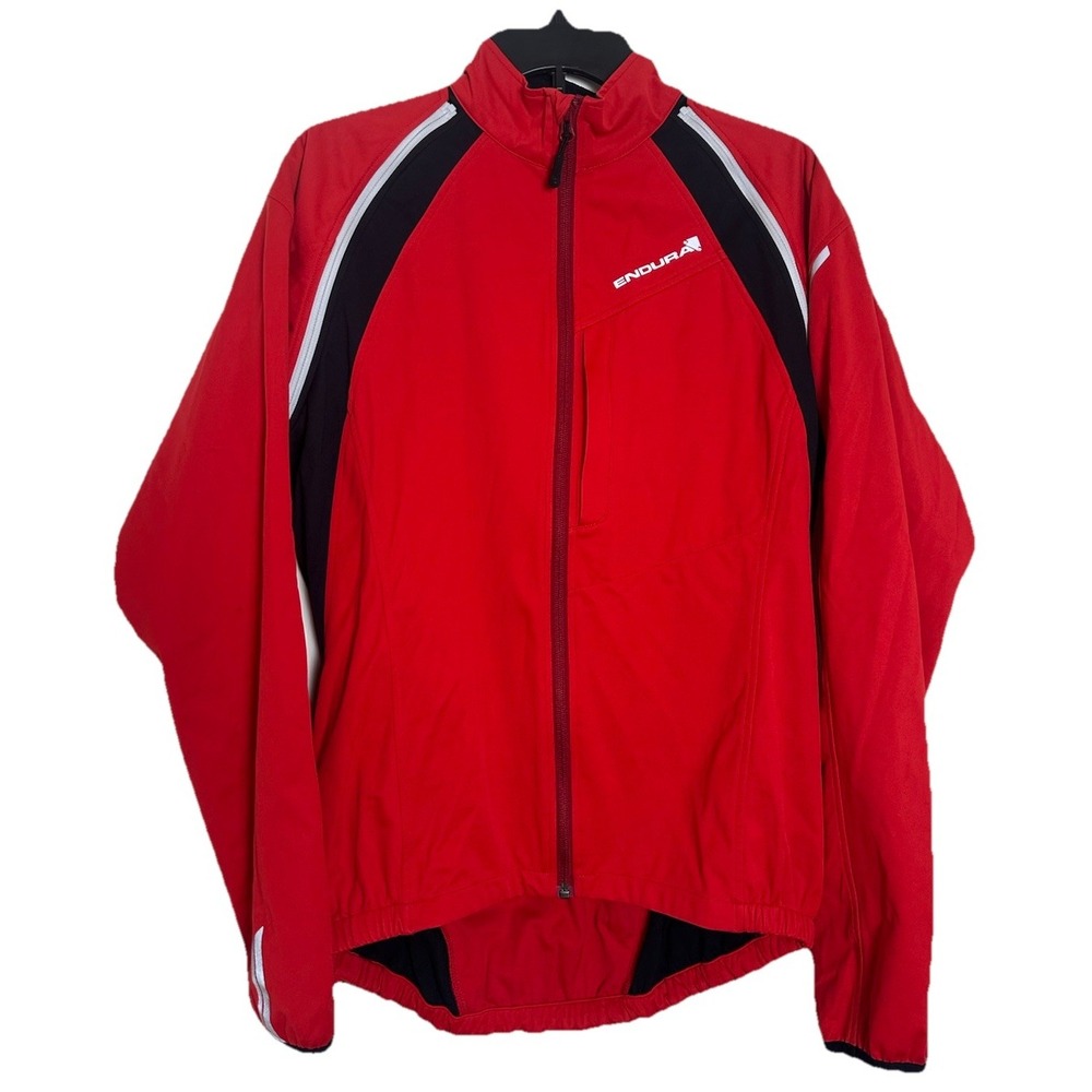Men's ENDURA E3053 Convert Softshell Red Reflective Cycling‎ Jacket Size Large